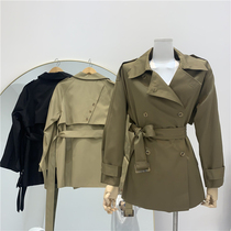 F THREE Autumn New 2021 back THREE-grain buckle lace waist temperament short windbreaker coat tide 83056