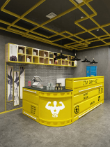 Wrought iron retro industrial style cashier Front desk counter Corner bar Small commercial table Bar Restaurant reception desk