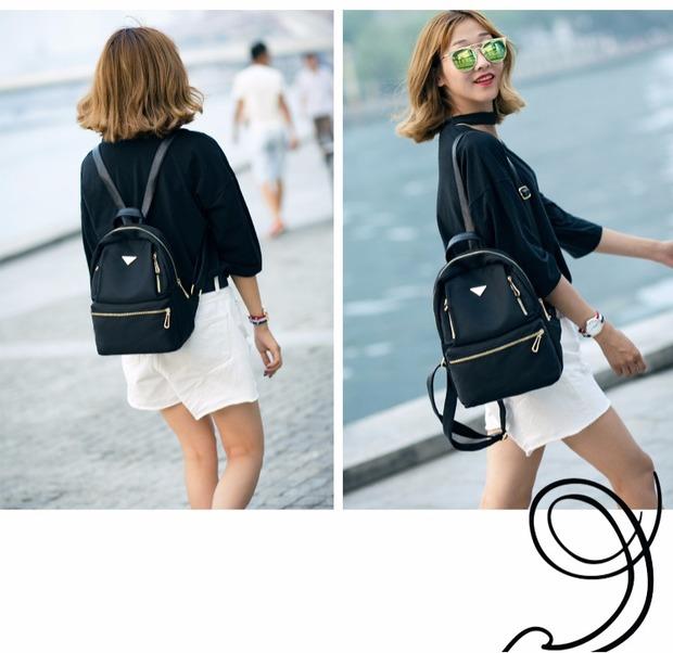 Sau ba lô nữ Oxford vải đen ba lô nylon 2018 làn sóng mới Hàn Quốc thời trang hoang dã giản dị balo nhỏ cho nữ