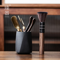 Zhen Kung Fu Tea Set Accessories Ebony Wood Tea Ceremony Six Gentlemen Set Daquan 6 Gentleman Tea Tool Needle Spoon