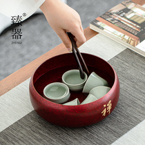 Zhen Ware pure copper tea washing large pen washing household washing water water glass washing tea cup utensils kung fu tea accessories