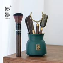 Zhenyou Ebony ebony tea ceremony six gentlemen set kung fu tea set kung fu tea accessories 6 gentleman tea tools tea knife spoon clip