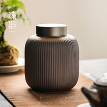 Matcher ceramic size number tea leaf pot moisture portable sealed tank coarse pottery storage jar for household tea case tea bin