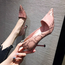 High heels womens spring 2021 new net red French sexy stiletto heel pointed toe temperament single shoe black professional work shoes