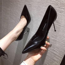 Spring and autumn 2021 new internet celebrity French girl formal wear high heels womens stiletto heel pointed sexy professional single shoes