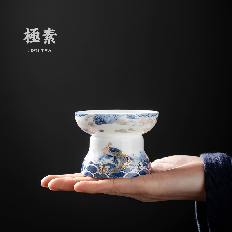 Pole element | ceramic filter) tea set of the set of trace silver arowana household kung fu tea tea tea strainer filter