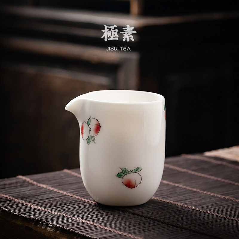 Pole element | peach jade porcelain household kung fu tea set points ceramic cups of tea sea fair keller cup points of tea ware