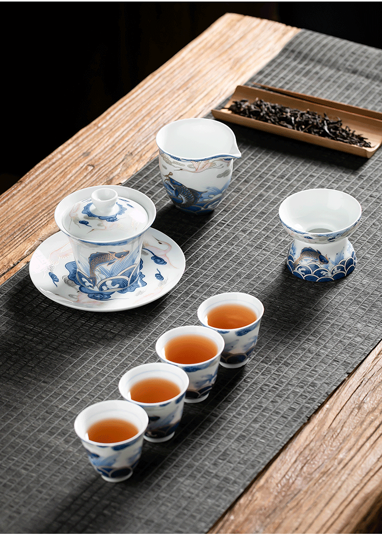 Pole element | ceramic filter) tea set of the set of trace silver arowana household kung fu tea tea tea strainer filter