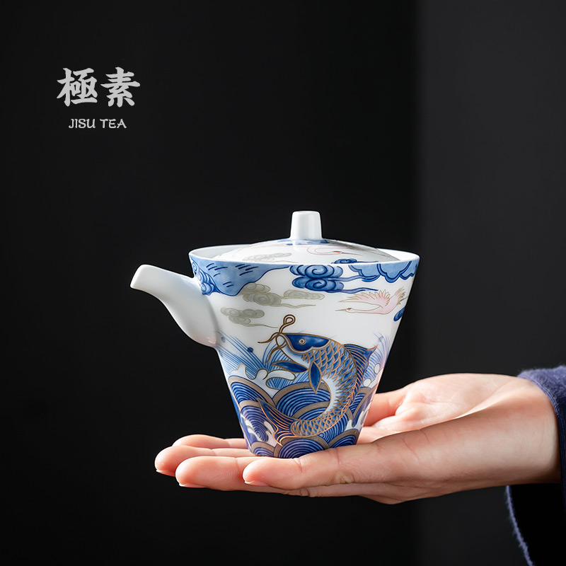 Pole element | ceramic teapot trace silver arowana single pot home filtration kung fu tea tea, teapot by hand