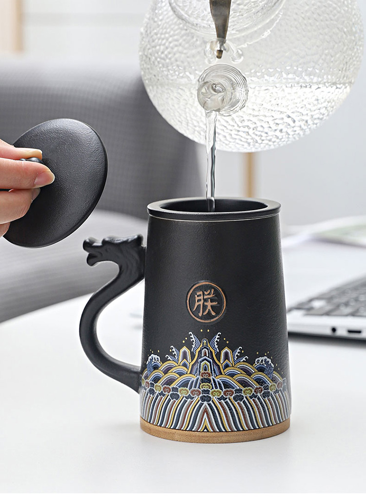 Imperial palace wen gen separation ceramic tea cup tea cup silver cup 999 sterling silver bladder individuals dedicated high - grade