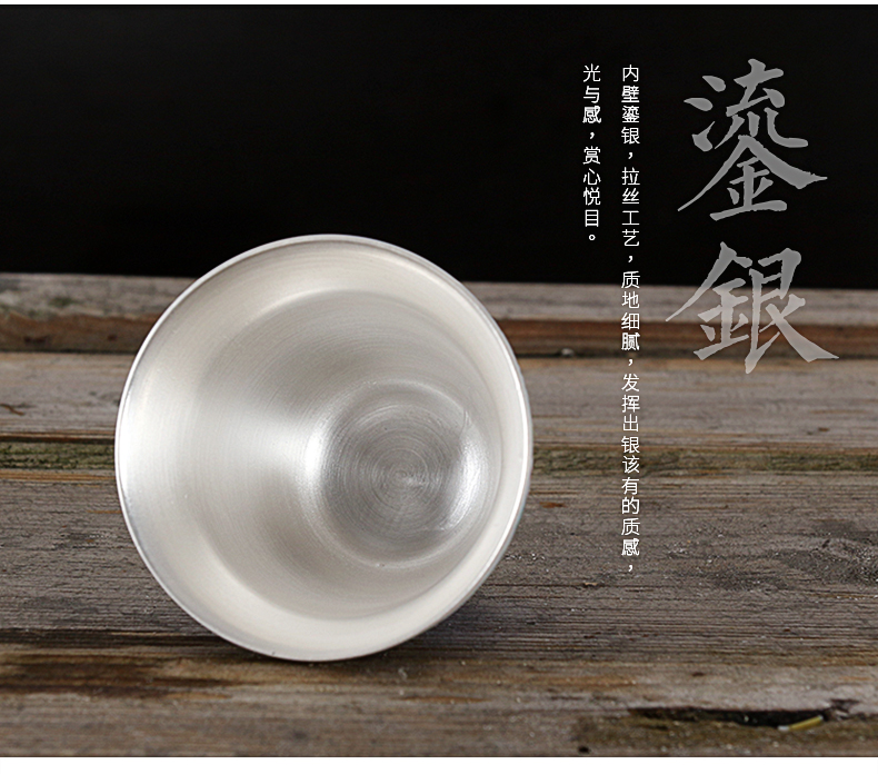 Ceramic cup silver cup silver 999 kung fu hand coppering. As silver ladies sample tea cup tea cups suit household