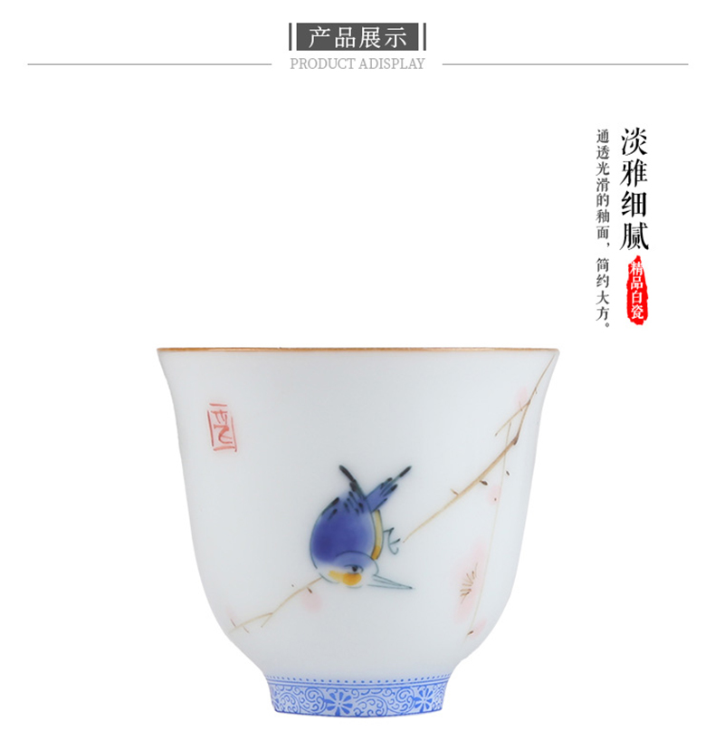 Jingdezhen hand - made small cup silver cup silver 999 kung fu tea set enamel - lined coppering. As silver tea fragrance - smelling cup