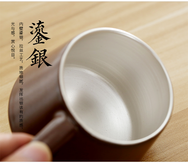 Creative ceramic silver cup silver 999 men and women lovers authentic keller cup coffee cup cup tea custom