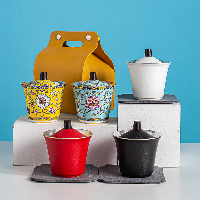 Ceramic crack portable bag in a pot of three travel tea set suit small set of tureen single not hot silver tea set