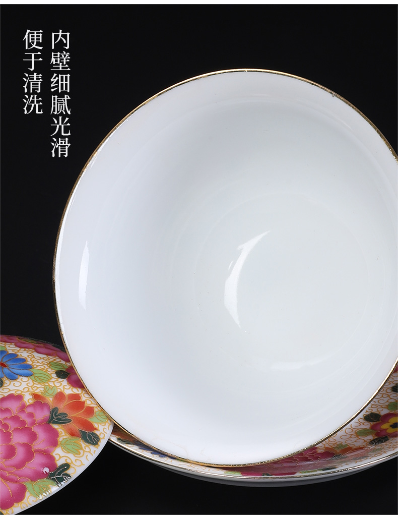 High - end colored enamel hot tureen jingdezhen kung fu tea tea not only three tureen tea cup in use to use