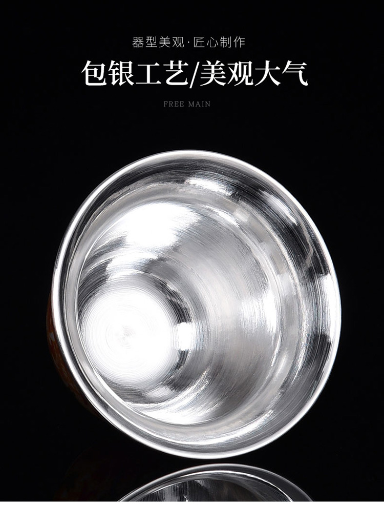 Jingdezhen ceramic colored enamel tea sets manual silvering cup cup kung fu masters cup tea cups only
