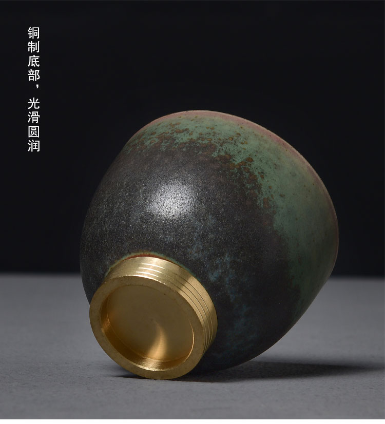 Ceramic coarse pottery hand - made tasted silver cup silver gilding kung fu tea tea cup master cup pure manual single cup sample tea cup