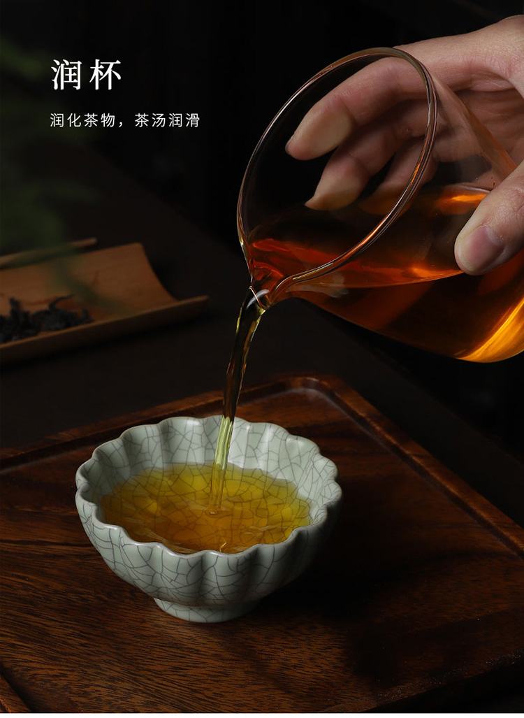 The azure glaze porcelain teacup kunfu tea light ru up market metrix who cup single CPU getting high - end men 's individual special sample tea cup