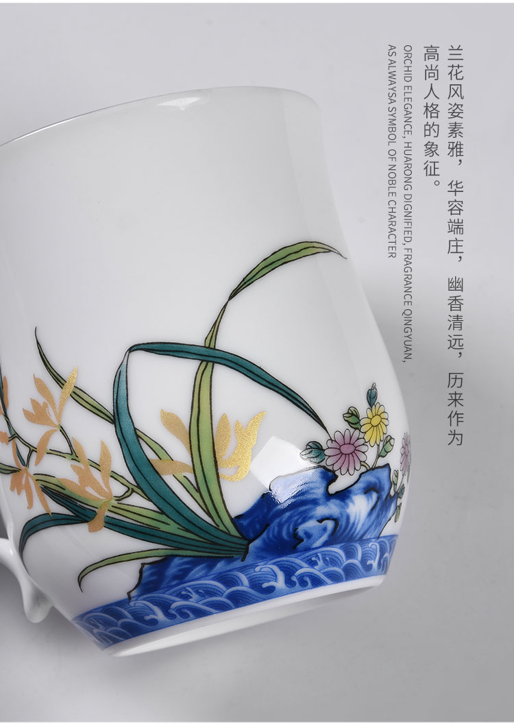 Creative ceramic cup silver cup silver 999 bladder office tea cups with cover personal tea cup