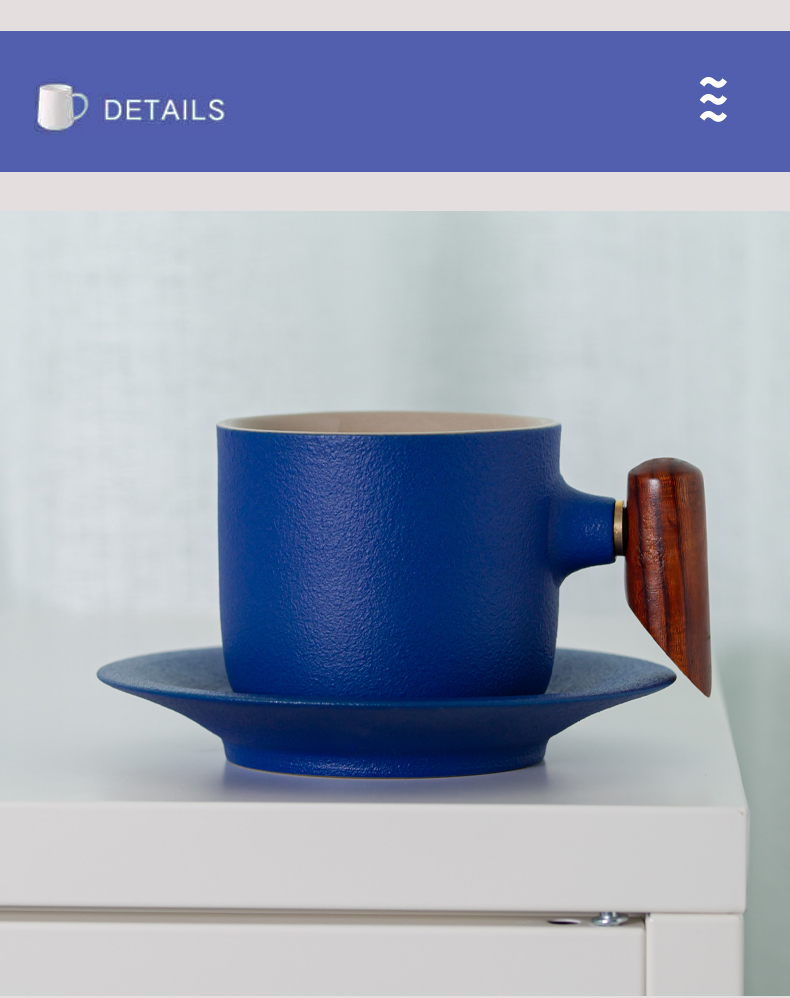 High level of appearance klein blue cup men 's and women' s web celebrity coffee cup suit small delicate ceramic mugs custom blue