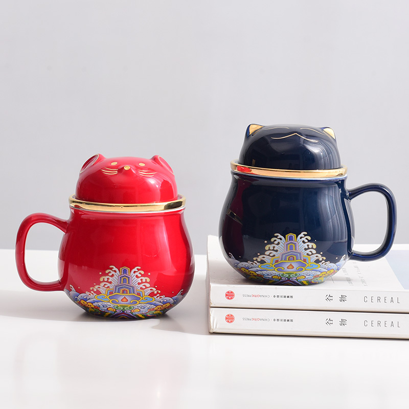Ceramic portable mini cup keller office make tea tea cup getting express filtering cup silver cup silver
