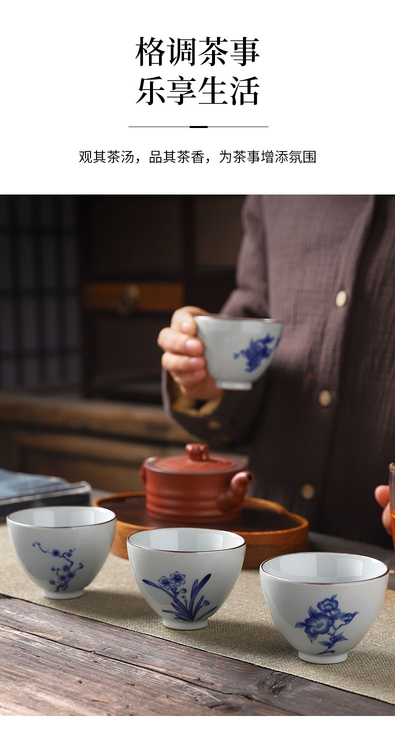 Persimmon Persimmon ruyi tea set ceramic masters cup single cup participants in high - grade up man noggin single sample tea cup kung fu