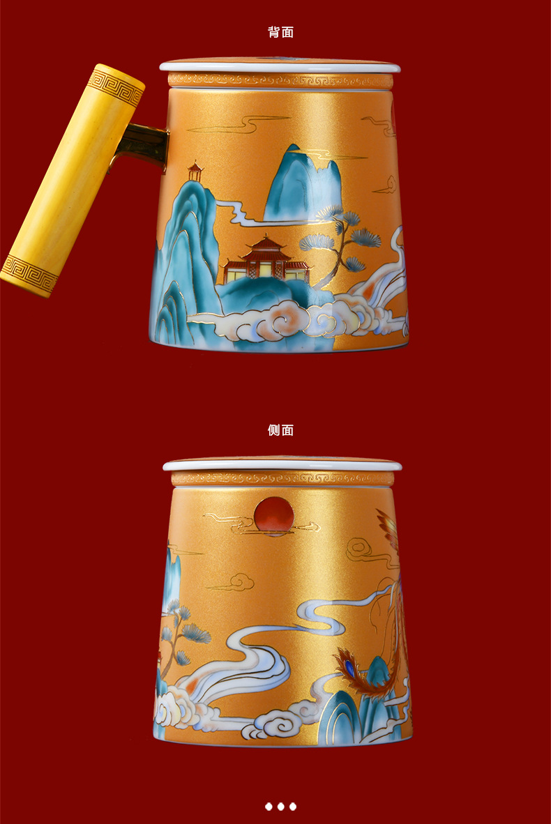 The Forbidden City water cup Chinese ceramic keller cup tea cup tea separation big office restoring ancient ways individuals dedicated woman