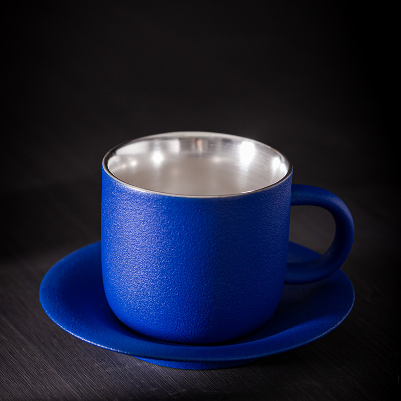 High level of appearance klein blue cup men 's and women' s web celebrity coffee cup suit small delicate ceramic mugs custom blue