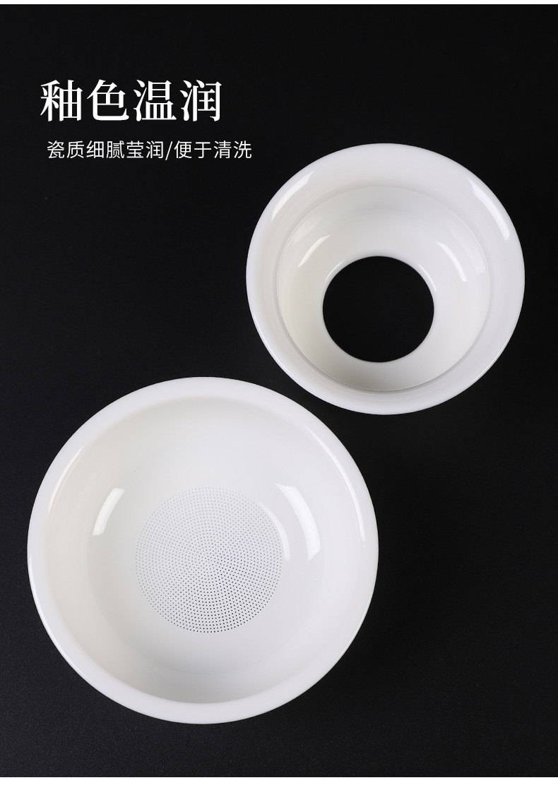 Suet jade white porcelain) device) fair keller of tea filter which suit tea accessories ultra - fine filter u.s