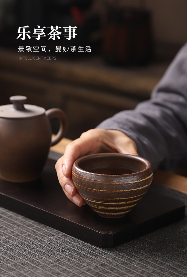 Vintage old ceramic cups firewood coarse pottery teacup personal special masters cup kunfu tea light sample tea cup single CPU