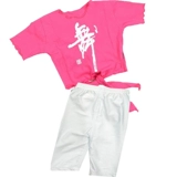 Детская гимнастическая спортивная одежда, ремень, танцующие штаны, комплект, короткий рукав, в обтяжку