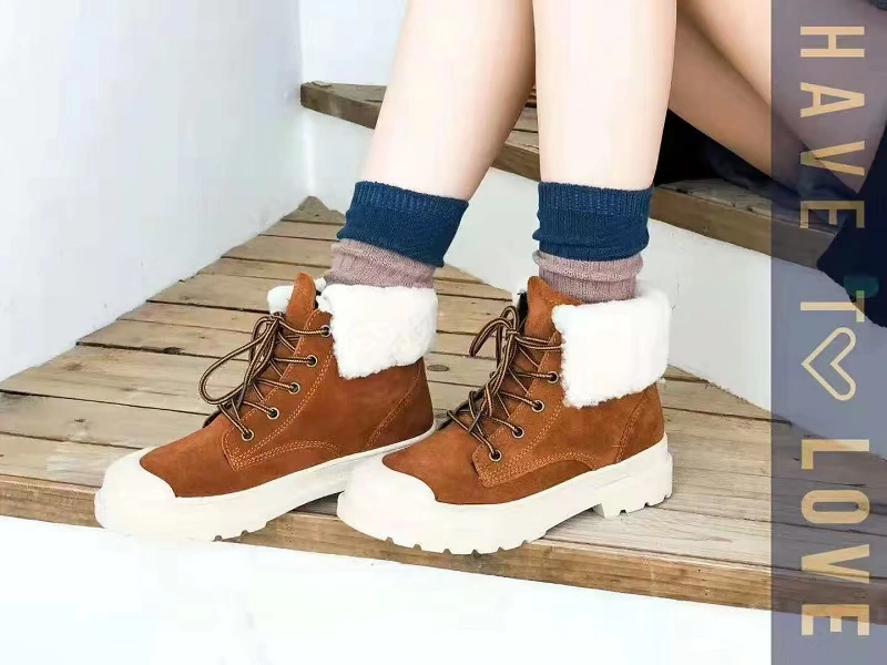 Một mẫu tất của phụ nữ vớ cotton thể thao màu rắn vớ len Phụ nữ hoang dã vớ cao chồng đống 6 đôi