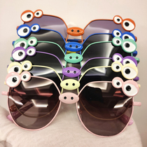  Childrens glasses metal frame cartoon boys sunglasses girls sunglasses Cute piggy polarized fashion trend 4-12 years old