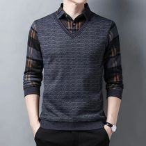 Winter Fashion Mens Sweater Fleece Thickened Knitted Men Cl
