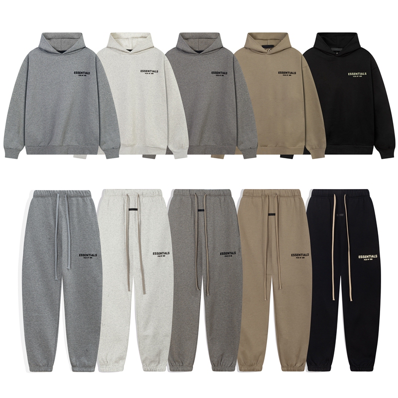 Fog Essentials Classic Three-Dimensional Letter High-Street Casual Fleece-Lined Hoodie and Pants Set ins