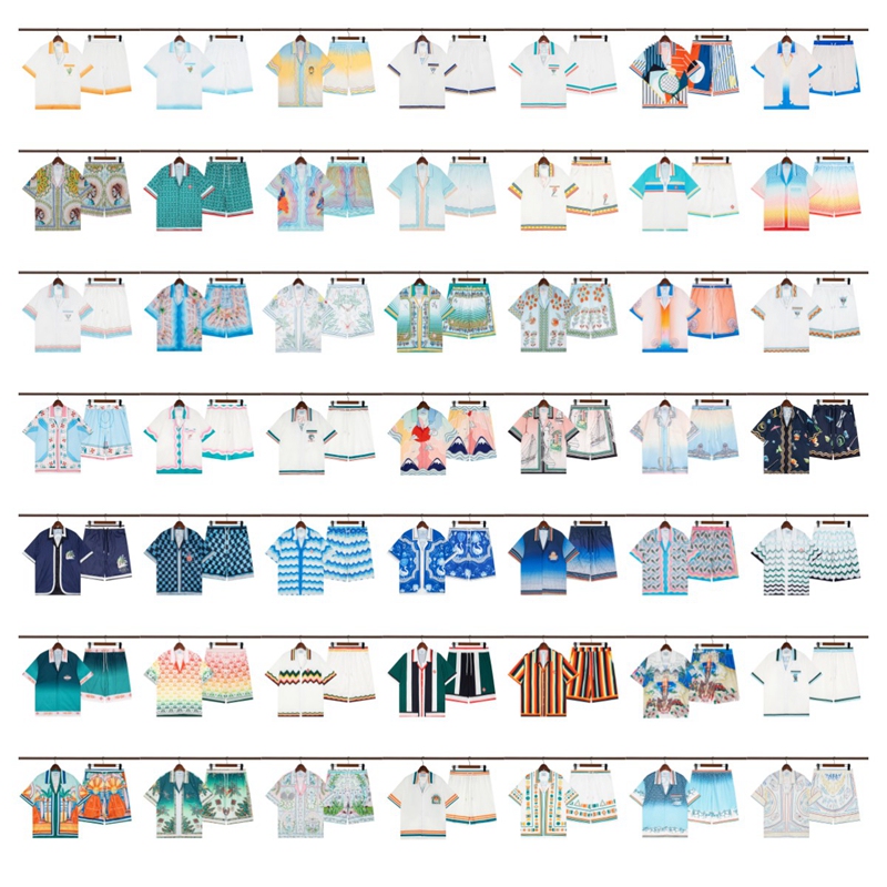 Foreign Trade Fashion Brand Casablanca Summer Tennis Club Thin Set Summer Casual Short-Sleeved Shirt and Shorts