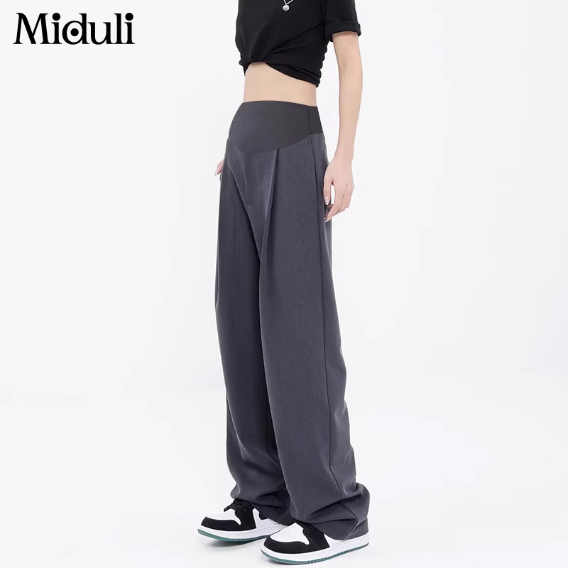 Maternity Pants for Spring and Summer, Thin Style for Outerwear, Petite Wide-Leg Cargo Pants, Spring and Autumn Pregnancy Period, Old Money Style Yamamoto Pants