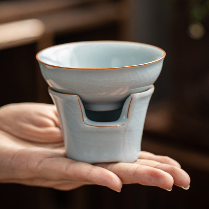 Ru Kiln Tea Leakage Tea Drinking Tea Filter Tea Filter Tea Filter Tea Filter Creativity Ceramic Tea Septer Isolation Filter Tea Set Accessories
