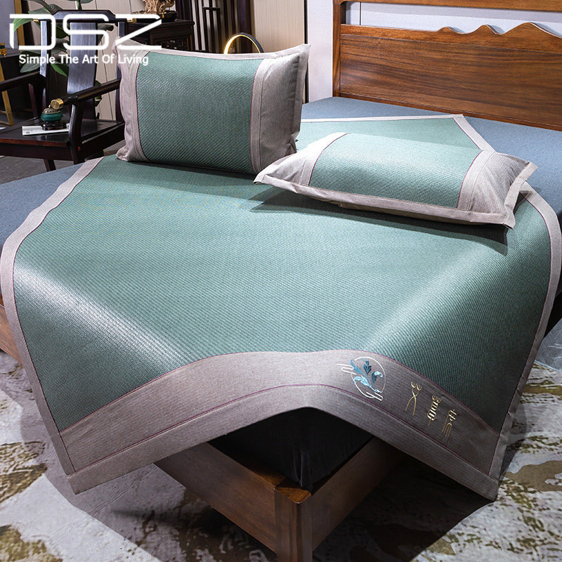 Astraw rattan mat three sets of ice silk mats mat natural pure rattan grass mat winter and summer dual use antibacterial and anti-mite can be folded