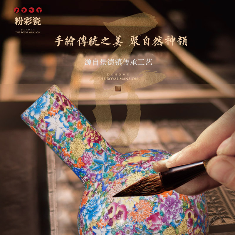 Archaize of jingdezhen ceramics craft vase rich ancient frame sitting room place high - grade colored enamel paint vase