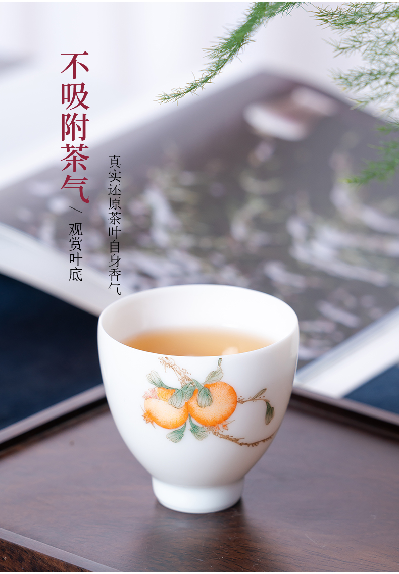 Jingdezhen ceramic tea set kung fu teacups hand - made master cup sample tea cup single cup, small cup of tea cup by hand