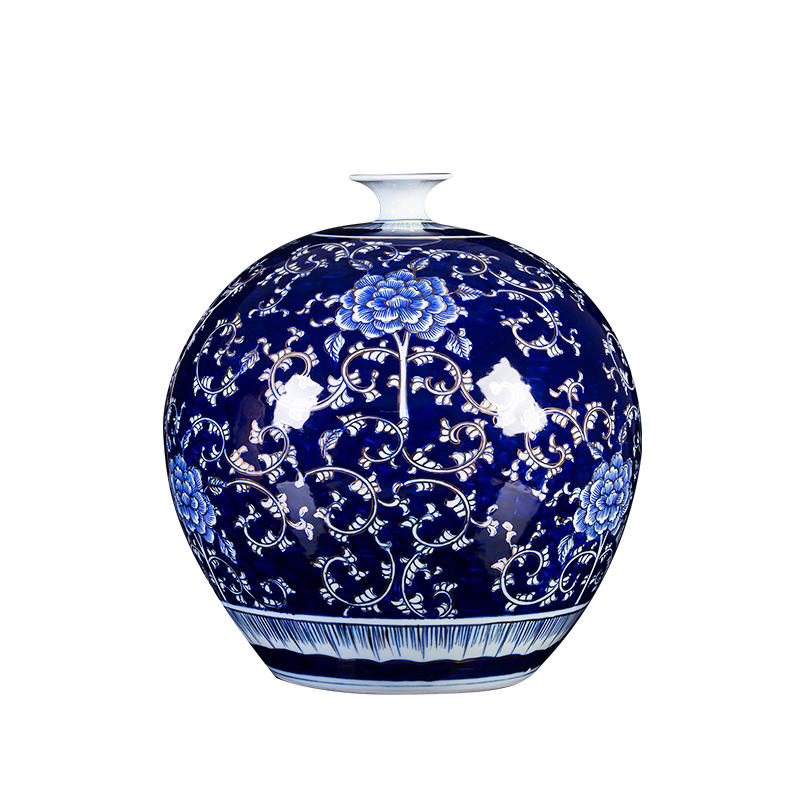 The Master of jingdezhen ceramics vase fuels the hand - made pomegranates of blue and white porcelain bottle of new Chinese style sitting room adornment is placed