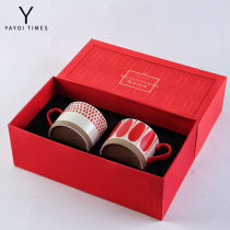 Thick Red Japan Style Mark Cup Couple Cup Couple Cups A Couples Minimalist Ceramic Cups Wedding Companion Raindrops