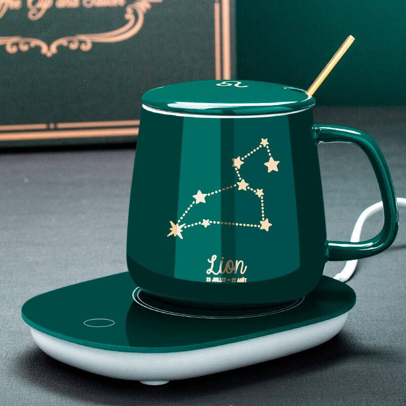 Constant temperature 55-degree warm warm cup Constellation Ceramic Coffee Cup Submarkcup with lid spoon lovers water glasses birthday Valentine's Day