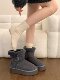 Thick-soled fur integrated plus velvet warm mid-calf snow boots for women 2025 new winter thickened Northeast gray cotton shoes