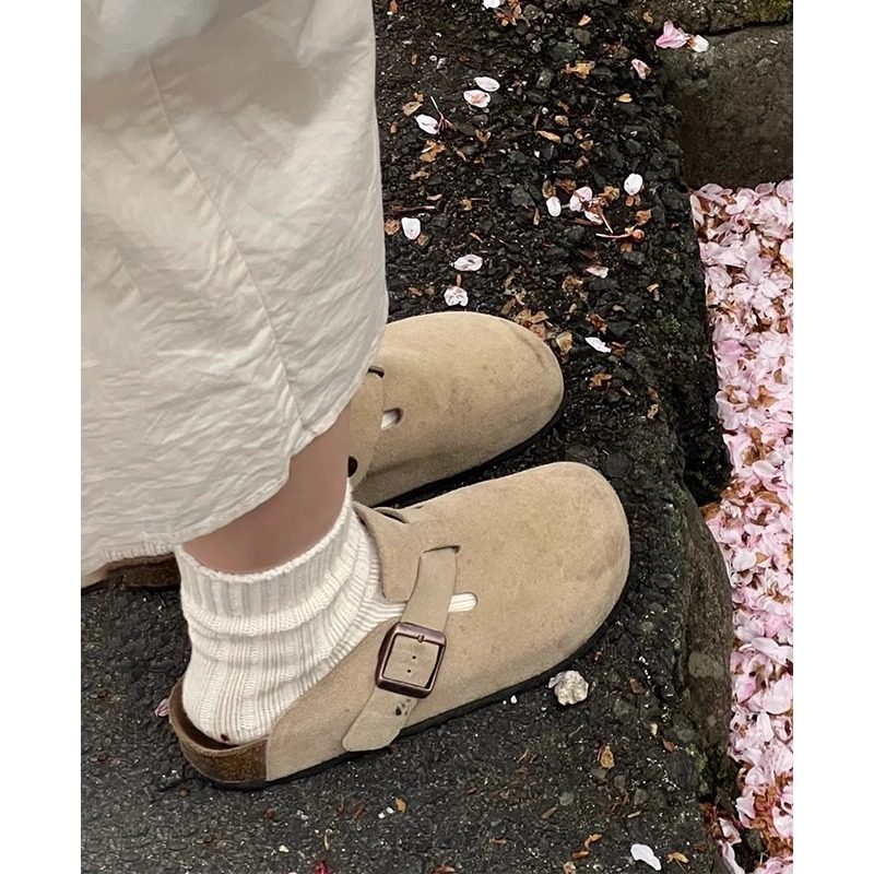 Sanxi Same Style Birkenstock Shoes Thick-Soled Slippers for Women 2025 Spring and Autumn New Outdoor Fishing Closed-Toe Half Slippers Birkenstock Shoes