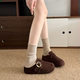 Increased thick-soled Birkenstock shoes, toe-cap half slippers for women, 2025 new autumn and winter popular lazy Birkenstock shoes