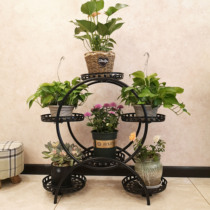 Balcony flower rack Indoor multi-layer wrought iron living room household shelf fleshy green dill flower pot rack Decorative plant rack