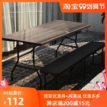 Outdoor folding table portable stall table simple desk plastic household table dining table computer table long table