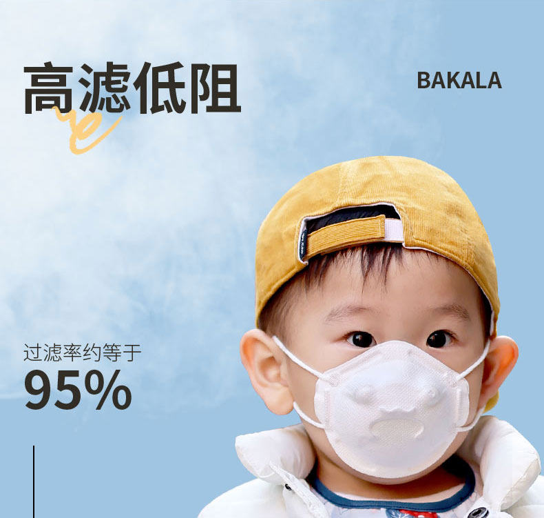 日本bakala 宝宝一次性口罩 20枚 0-12岁 图12